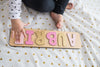 Pink and Gold Wooden Name Puzzle