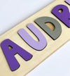 Purple and Silver Name Puzzle with Heart