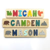 Wooden Name Puzzle with Shapes