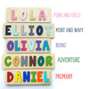 Wooden Name Puzzle, Gift for Kids, Adventure Theme Nursery