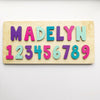 Two Line Wooden Name Puzzle with Numbers