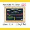 First Day of School Chalkboard Sign with Ruler Frame
