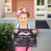 Floral First Day of School Chalkboard For Girl