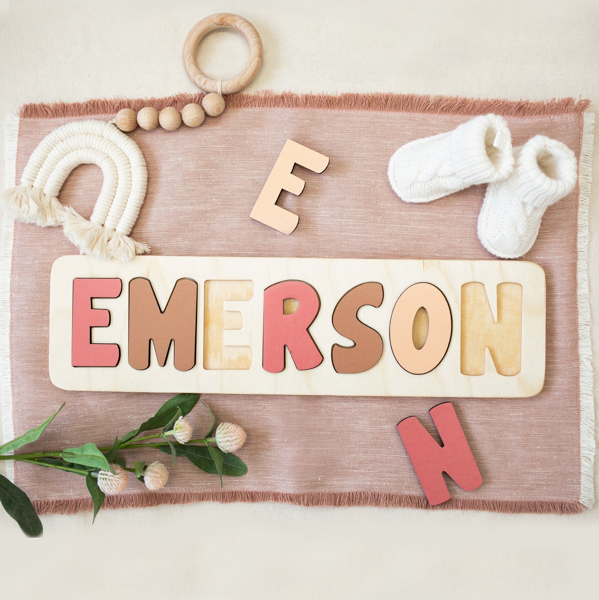 Name Puzzle With Earth Tone Colors