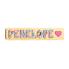 Floral Wooden Name Puzzle, Floral Heart, First Birthday Gift for Girl, Wooden Toy