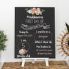 First Day of School Sign For Girl, Floral Reusable School Chalkboard, Personalized Back To School Sign, Boho